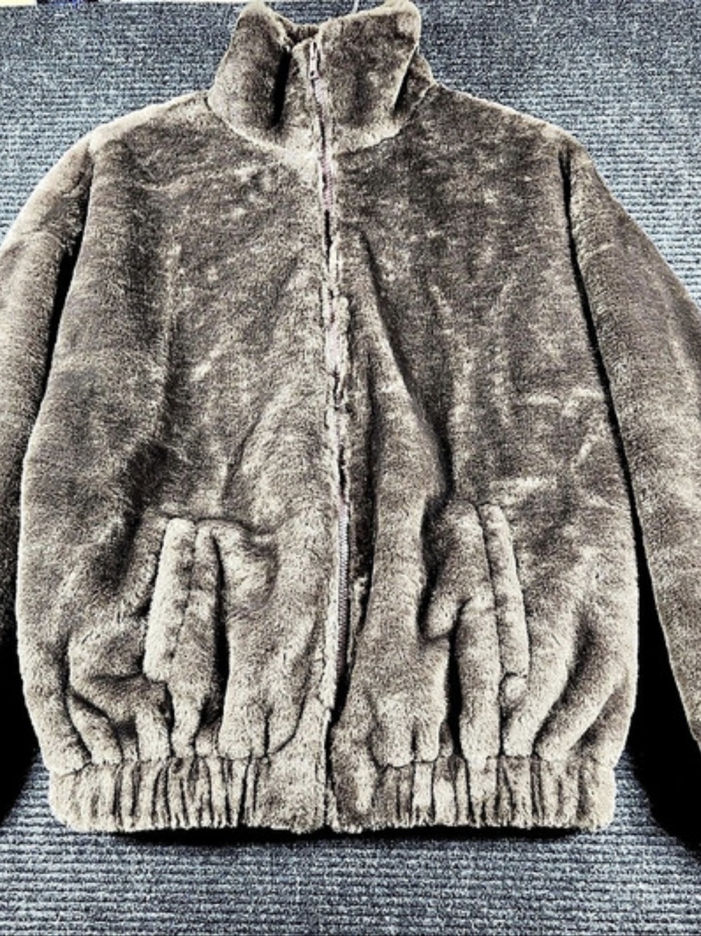SUMWON Faux Fur Bomber Jacket Brown Small NWT